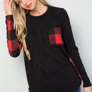 Red & Black Plaid Sweater